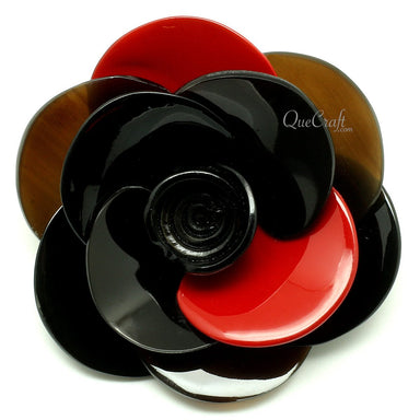 Horn & Lacquer Brooch #12774 - HORN JEWELRY