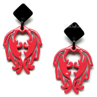 Horn & Lacquer Earrings #11200 - HORN JEWELRY