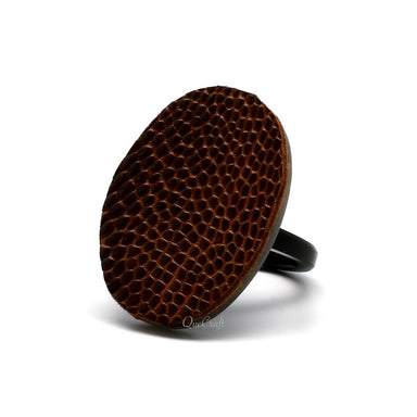 Leather & Horn Ring #9749 - HORN JEWELRY