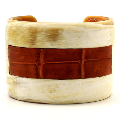 Horn & Leather Cuff Bracelet #6687 - HORN JEWELRY