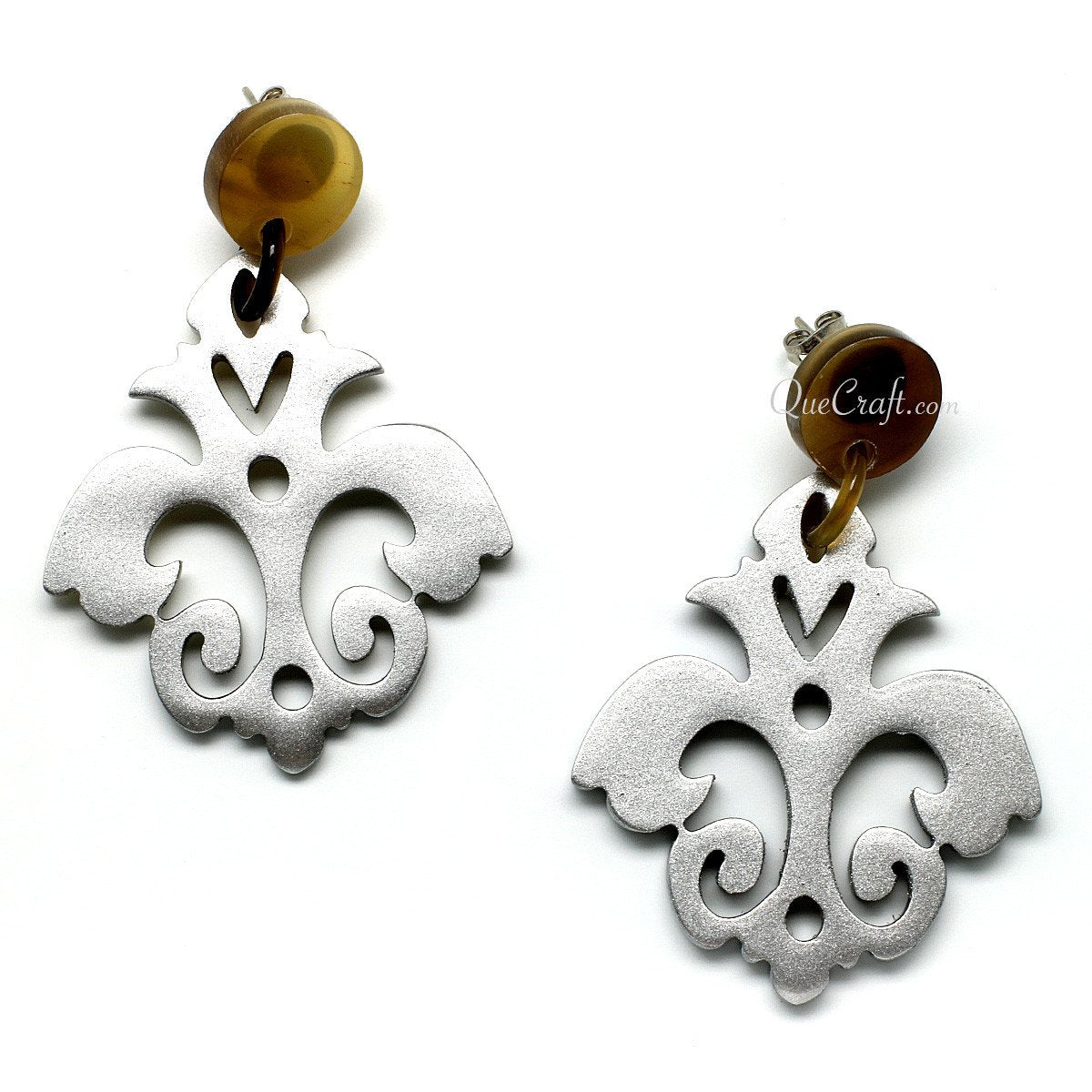 Horn & Lacquer Earrings #11108 - HORN JEWELRY