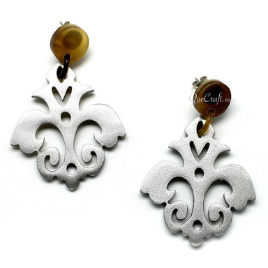 Horn & Lacquer Earrings #11108 - HORN JEWELRY