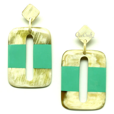 Horn & Lacquer Earrings #12853 - HORN JEWELRY