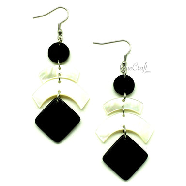 MOP & Horn Earrings #13160 - HORN JEWELRY