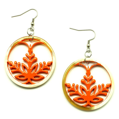 Horn & Lacquer Earrings #13318 - HORN JEWELRY