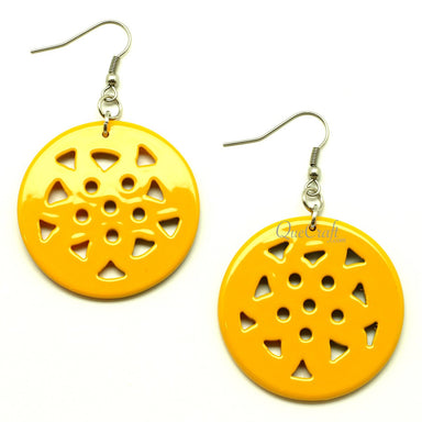 Horn & Lacquer Earrings #13374 - HORN JEWELRY