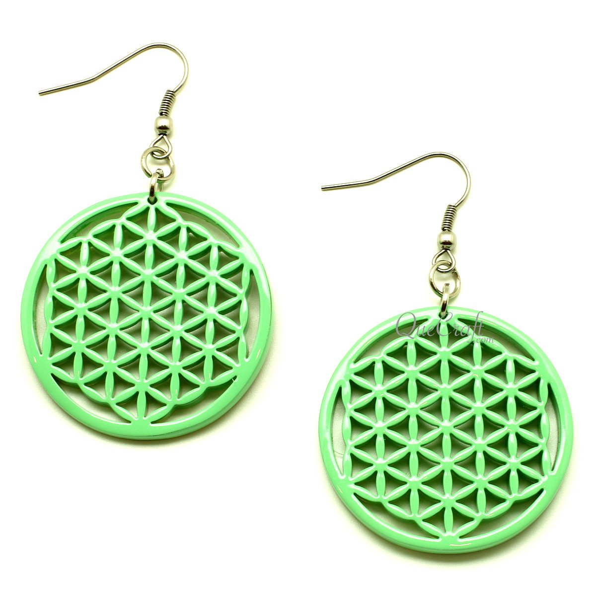 Horn & Lacquer Earrings #13378 - HORN JEWELRY