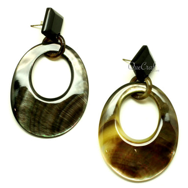 MOP & Horn Earrings #13410 - HORN JEWELRY