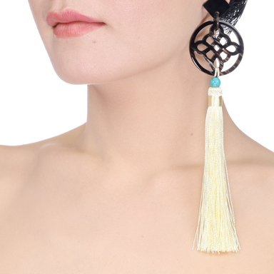 Horn & Tassel Earrings #13999 - HORN JEWELRY