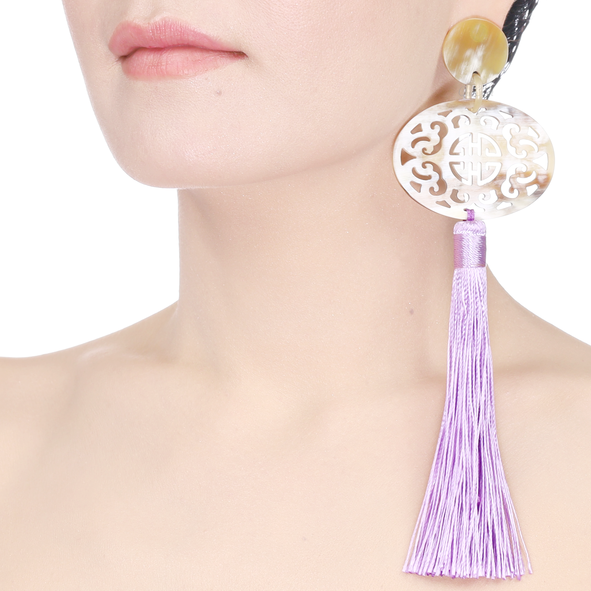 Horn & Tassel Earrings #14001 - HORN JEWELRY