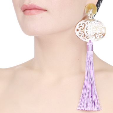 Horn & Tassel Earrings #14001 - HORN JEWELRY