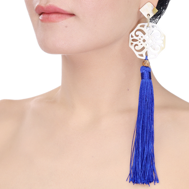 Horn & Tassel Earrings #14004 - HORN JEWELRY