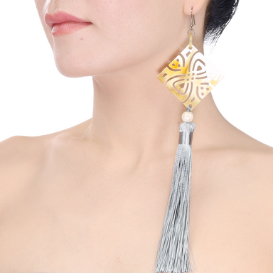 Horn & Tassel Earrings #14007 - HORN JEWELRY
