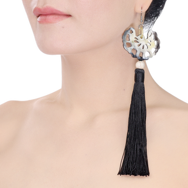 Horn & Tassel Earrings #14008 - HORN JEWELRY