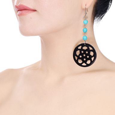 Horn & Stone Earrings #14022 - HORN JEWELRY