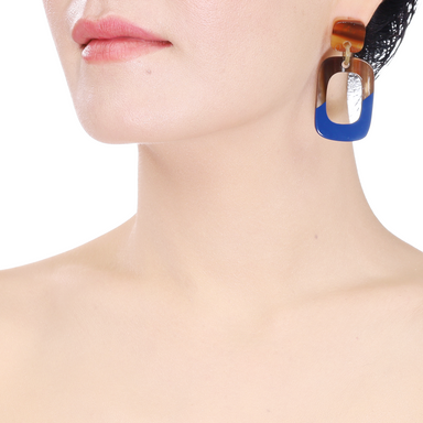 Horn & Lacquer Earrings #14056 - HORN JEWELRY