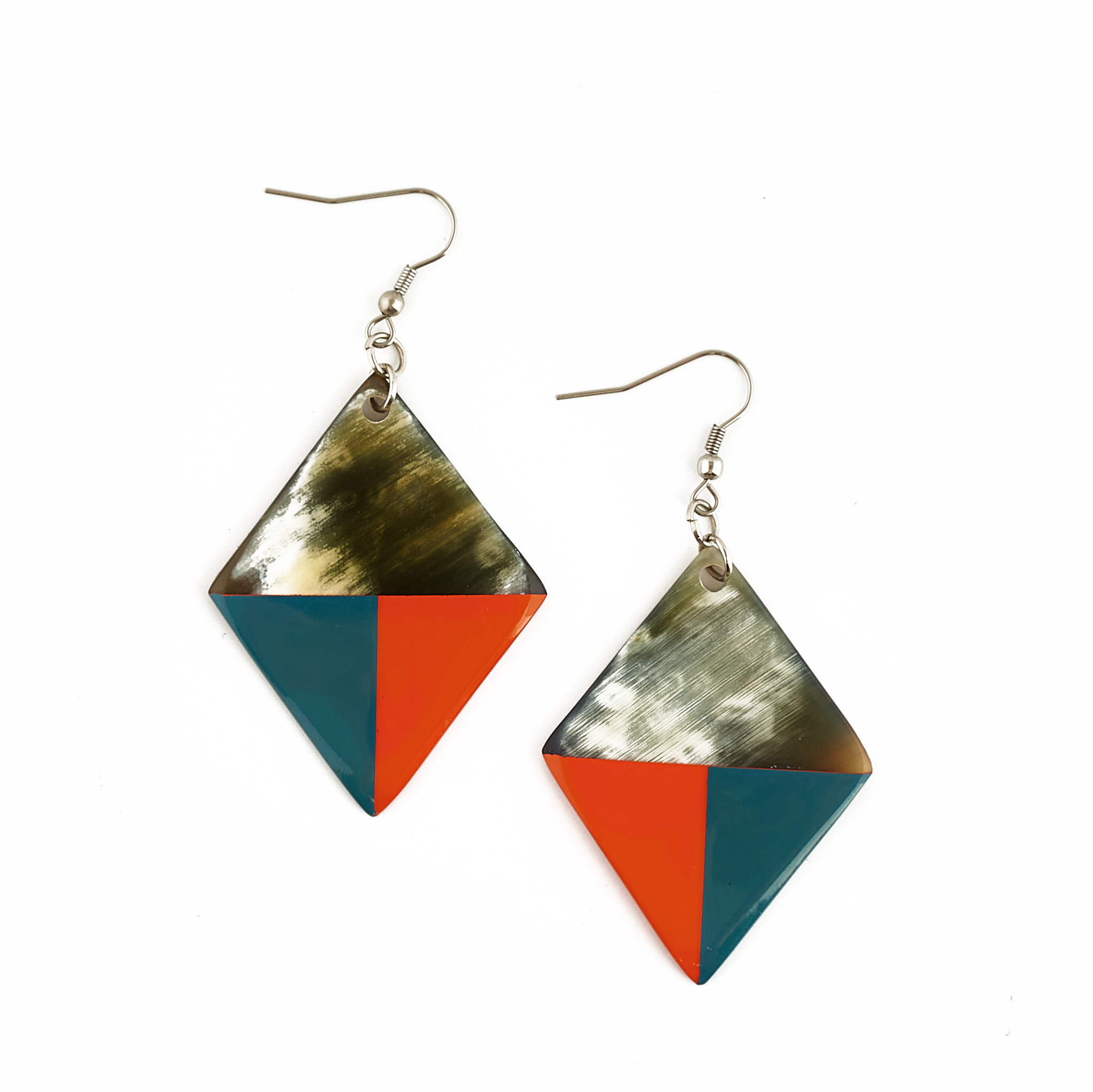 Horn & Lacquer Earrings #14234 - HORN JEWELRY
