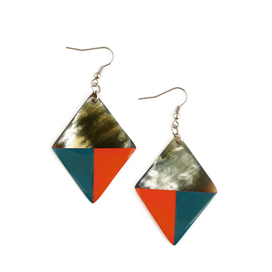 Horn & Lacquer Earrings #14234 - HORN JEWELRY