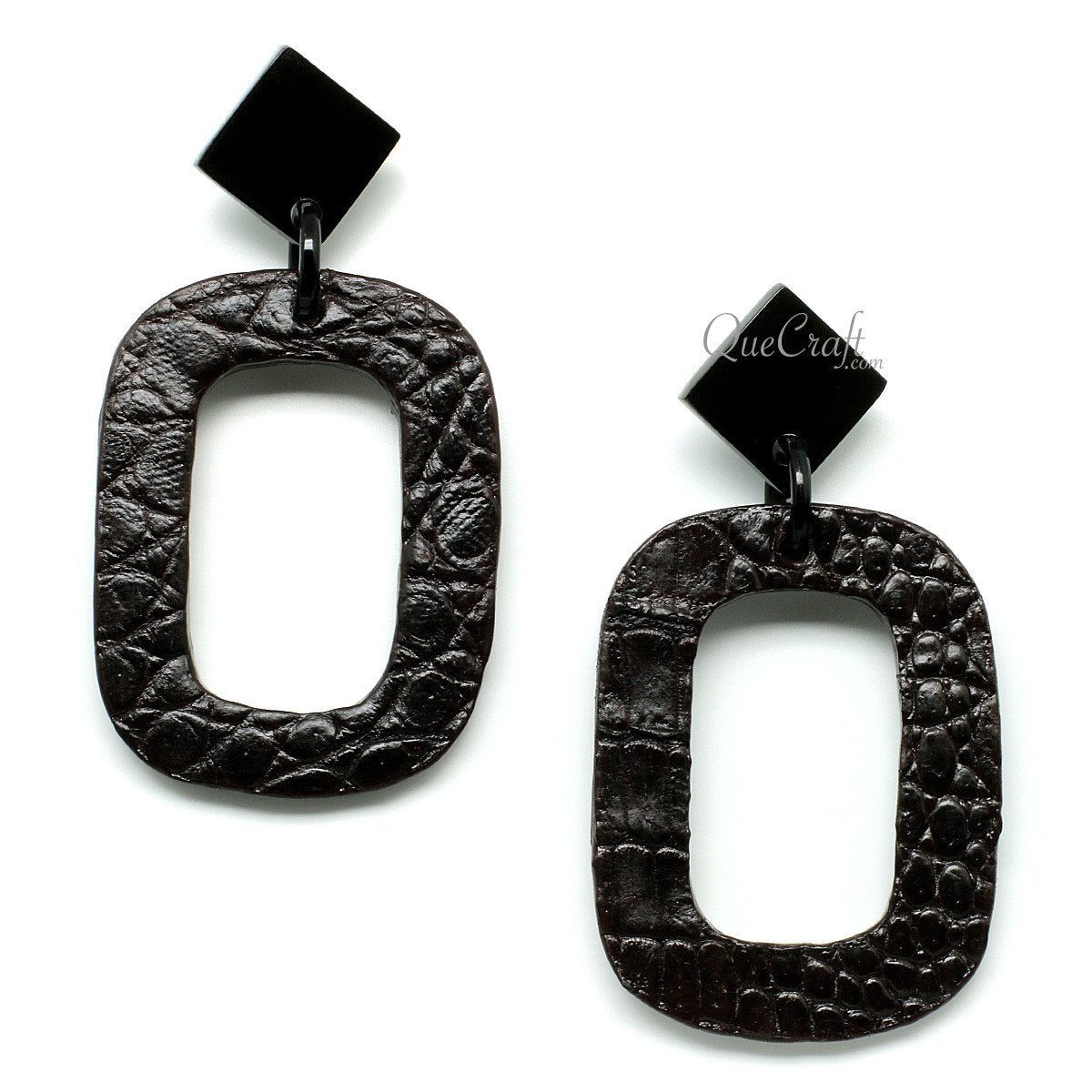 Leather & Horn Earrings #11702 - HORN JEWELRY