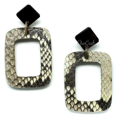 Leather & Horn Earrings #11722 - HORN JEWELRY