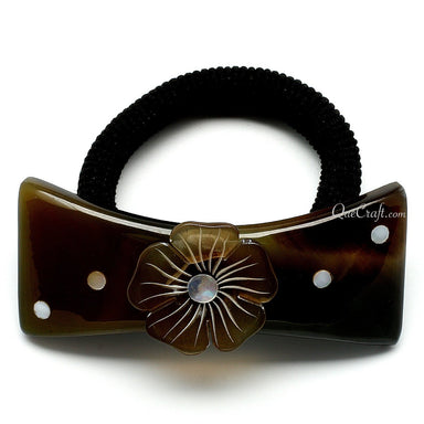 Horn & Shell Ponytail Holder #10708 - HORN JEWELRY