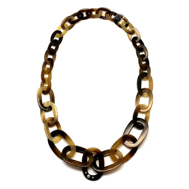Horn & CZ Chain Necklace #6524 - HORN JEWELRY