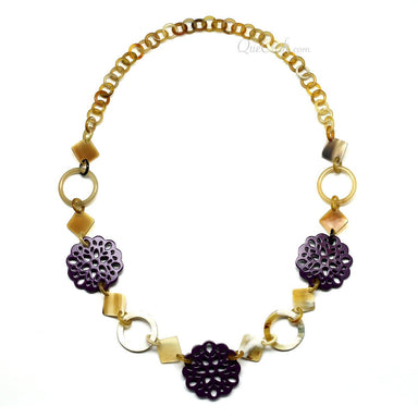 Horn & Lacquer Chain Necklace #11210 - HORN JEWELRY