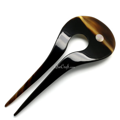 Horn & Shell Hair Pin #10816 - HORN JEWELRY