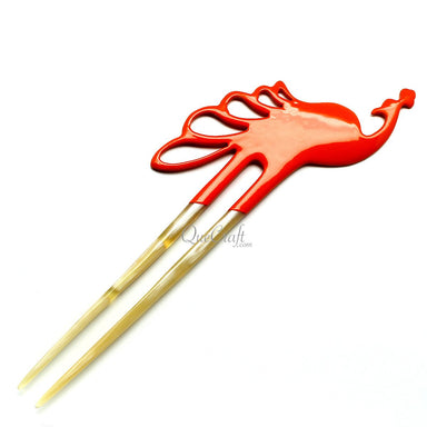 Horn & Lacquer Hair Pin #11788 - HORN JEWELRY