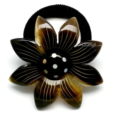 Horn & Shell Ponytail Holder #9754 - HORN JEWELRY