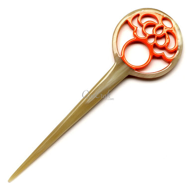 Horn & Lacquer Hair Stick #12604 - HORN JEWELRY