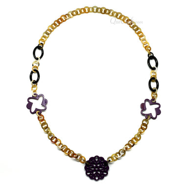 Horn & Lacquer Chain Necklace #11209 - HORN JEWELRY