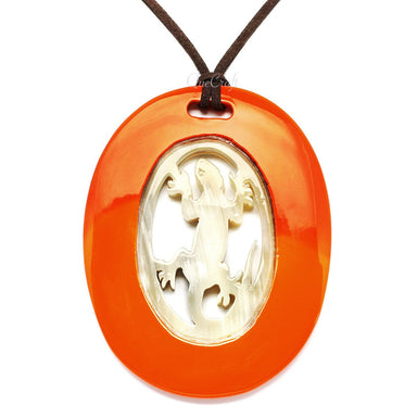 Horn & Lacquer Pendant #6432 - HORN JEWELRY