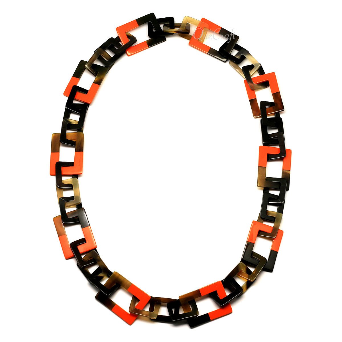 Horn & Lacquer Chain Necklace #4633 - HORN JEWELRY