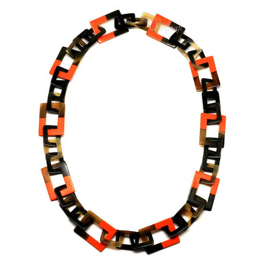 Horn & Lacquer Chain Necklace #4633 - HORN JEWELRY