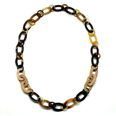 Horn & Leather Chain Necklace #11077 - HORN JEWELRY