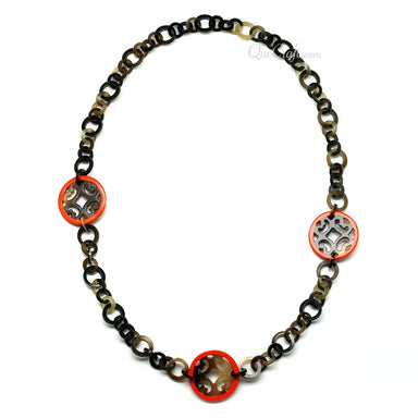 Horn & Lacquer Chain Necklace #11599 - HORN JEWELRY