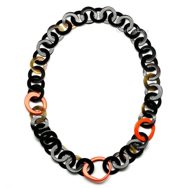 Horn & Lacquer Chain Necklace #11275 - HORN JEWELRY