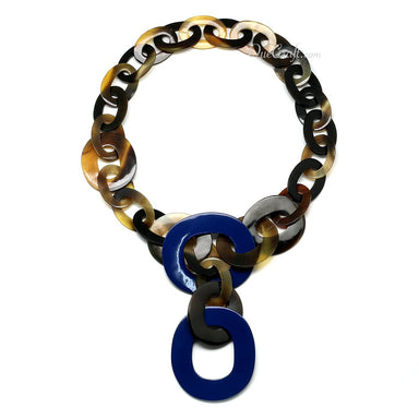 Horn & Lacquer Chain Necklace #9670 - HORN JEWELRY