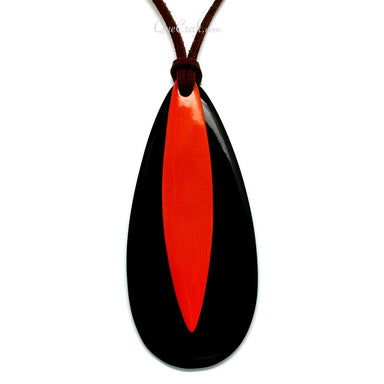 Horn & Lacquer Pendant #11331 - HORN JEWELRY