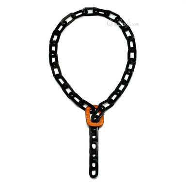 Horn & Leather Chain Necklace #11648 - HORN JEWELRY