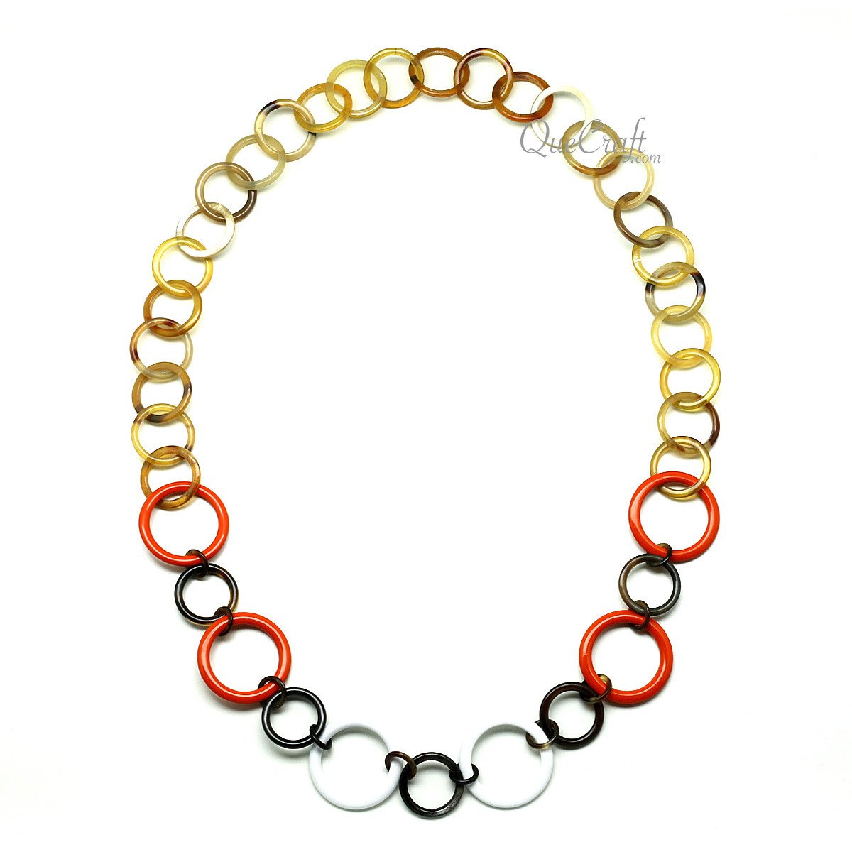 Horn & Lacquer Chain Necklace #12164 - HORN JEWELRY