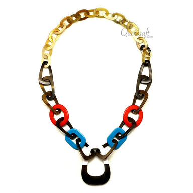 Horn & Lacquer Chain Necklace #12253 - HORN JEWELRY
