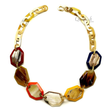Horn & Lacquer Chain Necklace #12301 - HORN JEWELRY
