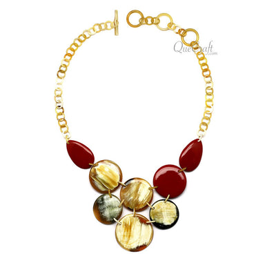 Horn & Lacquer Chain Necklace #12400 - HORN JEWELRY