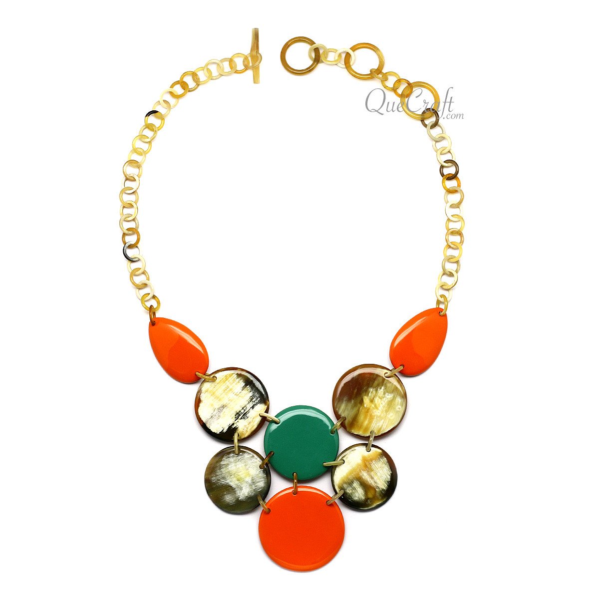 Horn & Lacquer Chain Necklace #12401 - HORN JEWELRY