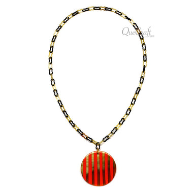 Horn & Lacquer Chain Necklace #12448 - HORN JEWELRY
