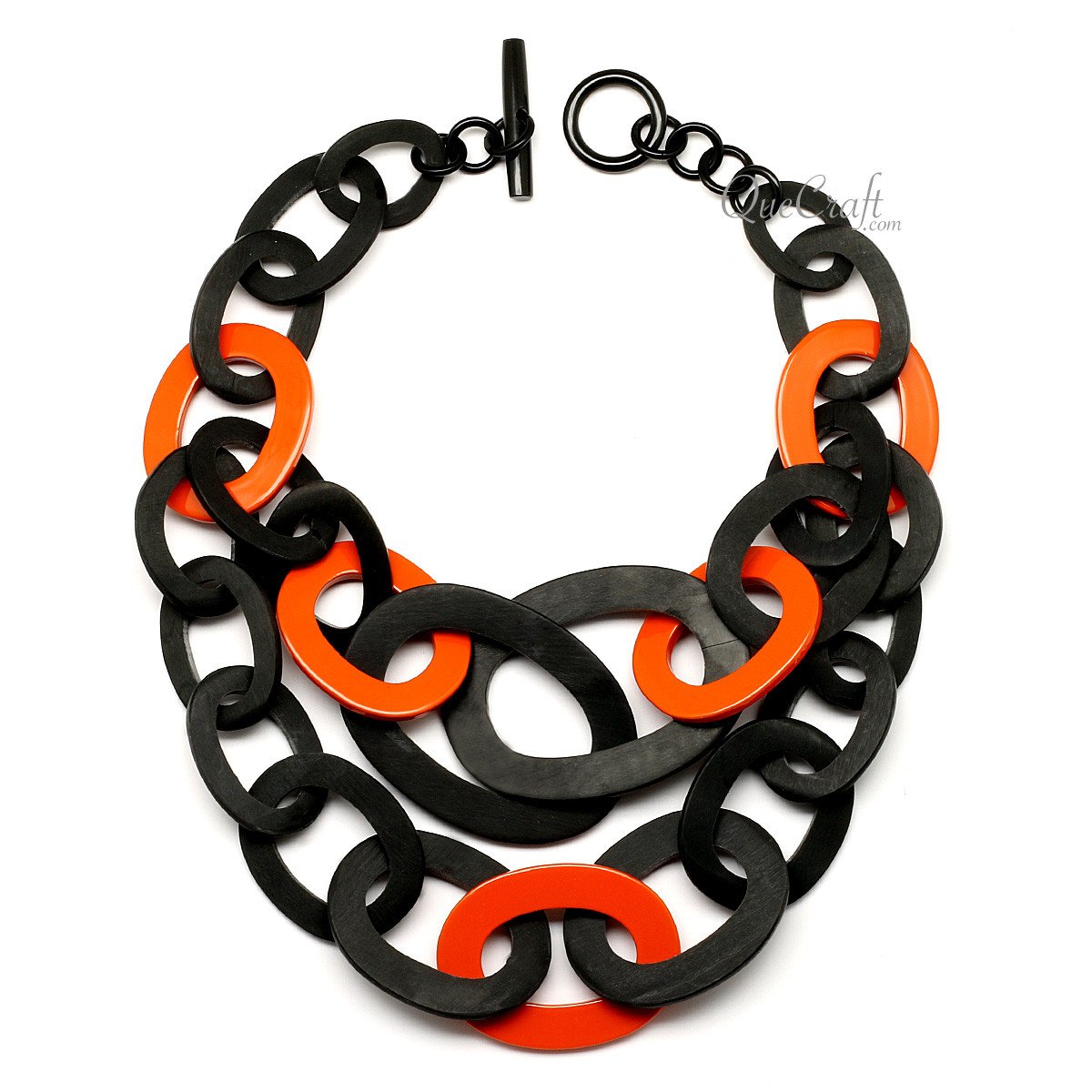 Horn & Lacquer Chain Necklace #12493 - HORN JEWELRY
