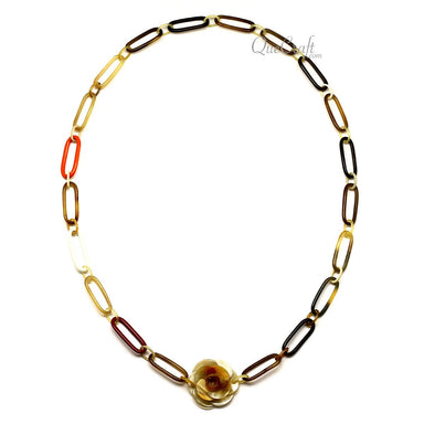 Horn & Lacquer Chain Necklace #12636 - HORN JEWELRY