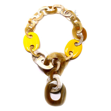 Horn & Lacquer Chain Necklace #12691 - HORN JEWELRY